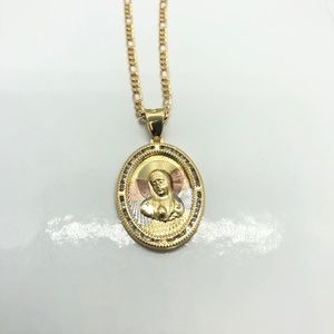 18k Gold Filled Virgin Mary Necklace